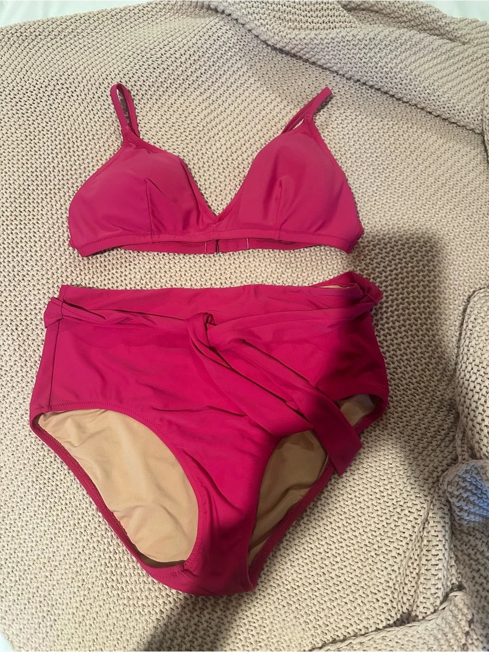 J crew Bright Pink Two-Piece Bikini Set